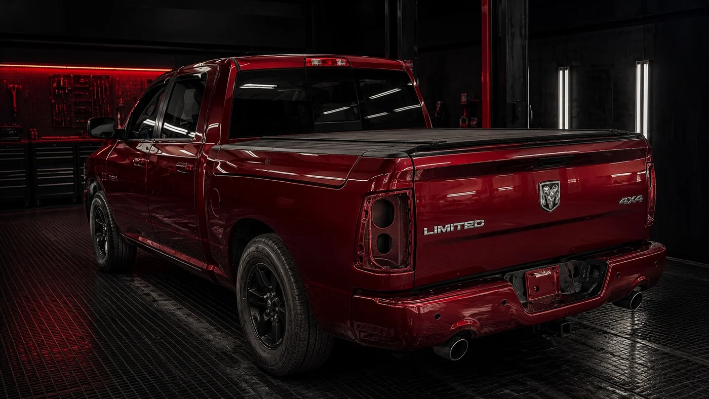 Dodge RAM po przygotowaniu i&nbsp;lakierowaniu w&nbsp;oryginalnym kolorze