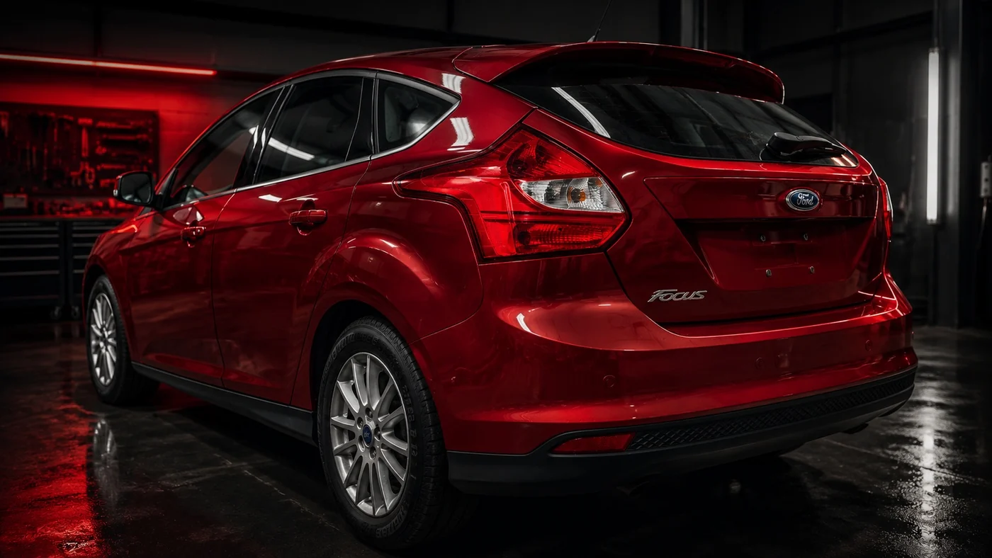 Ford Focus po usunięciu korozji tylnego błotnika i&nbsp;klapy bagażnika